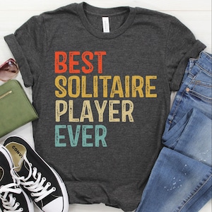 Maglietta / Felpa / Felpa con cappuccio Solitaire, Regalo Solitaire, T-shirt Gioco di carte, Regalo Giocatori di carte, Maglietta Amante Solitaire, TShirt Lucky Solitaire