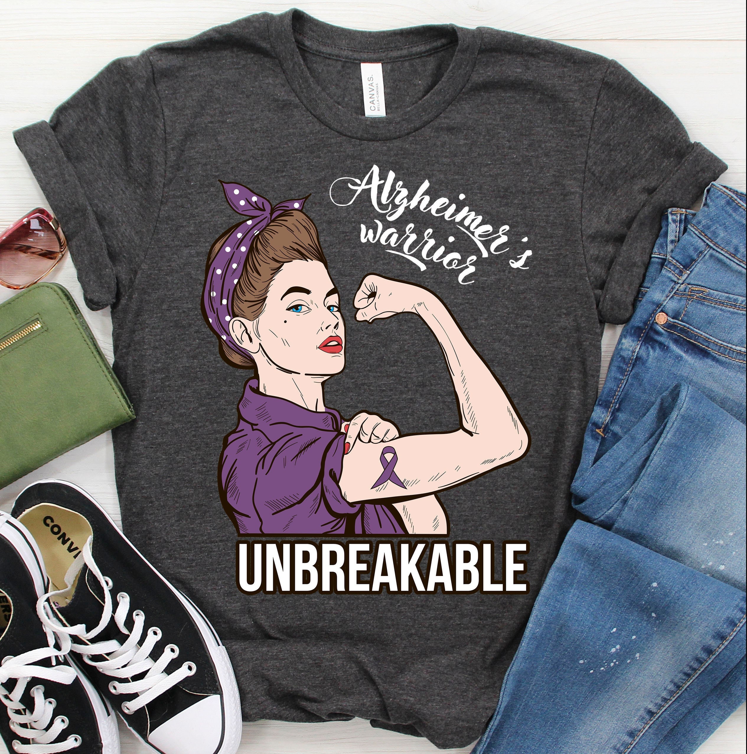 Alzheimer's Awareness Shirt Warrior Unbreakable Alz Gift Alzheimer's Awareness Shirt Warrior Unbreakable Alz Gift