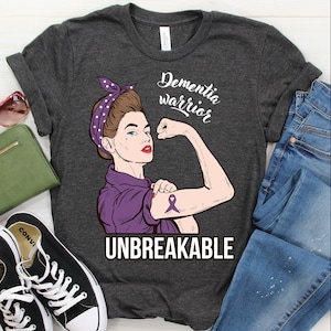 Dementia Awareness Shirt / Tank Top / Hoodie, Dementia Warrior Unbreakable Tshirt, Support Shirts, Survivor T-shirt, Fighter Tee, Fight Gift