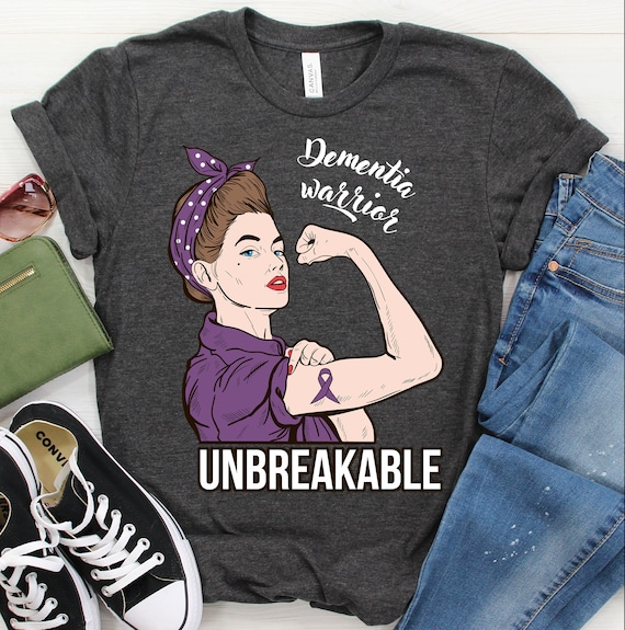 Dementia Alzheimer's Awareness T-Shirt Warrior Unbreakable Dementia Alzheimer's Awareness T-Shirt Warrior Unbreakable