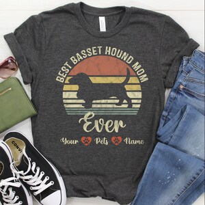 Basset Hound Shirt / Sweatshirt / Hoodie, Basset Mom Custom T-Shirt, Basset Mama Personalized Tee, Gift For Women, Customized Dog Tshirt