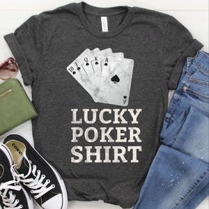 Chemise poker/sweat-shirt à capuche, chemise Texas Hold'em, tournoi de poker jeu de cartes, cadeau pour femme/homme, joueur de poker chanceux, t-shirt de casino
