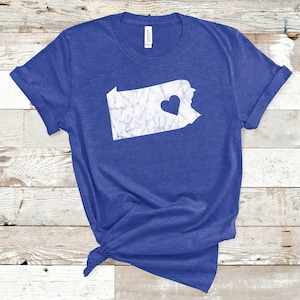 Chemise de Pennsylvanie, chemise d'état de Pennsylvanie, tee-shirt de maison de Pennsylvanie, T-shirt de carte de Pennsylvanie, cadeau d'amant de voyage de Pennsylvanie, voyage