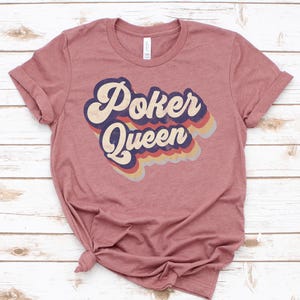 Poker Queen Shirt / Sweatshirt / Hoodie, Texas Hold'em Shirt, Poker-Turnier Kartenspiel TShirt, Geschenk für Frauen, glücklicher Pokerspieler, Kasino