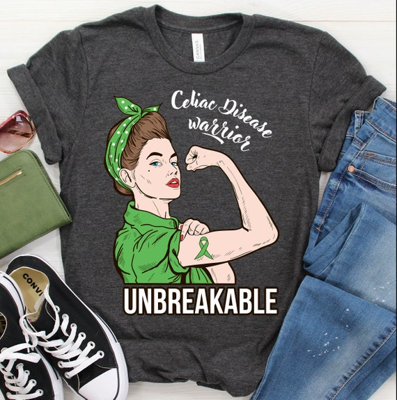 Celiac Disease Warrior Unbreakable Shirt Awareness Gift Celiac Disease Warrior Unbreakable Shirt Awareness Gift
