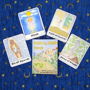 Tarot pulgada a pulgada ~ Diseño personalizado a la venta por artista ~ Positivo, afirmativo, inclusivo ~ Baraja de 78 cartas con guía