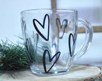 Heart Glass Coffee Mug