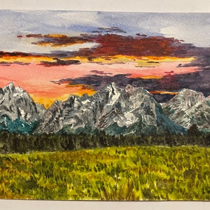 Pôr do sol sobre Grand Tetons