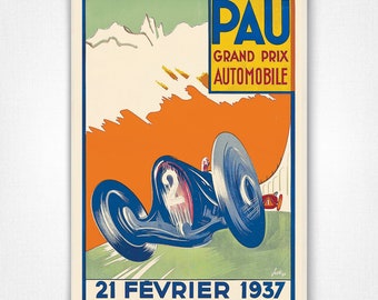 Affiche Grand Prix Automobile De Pau - Neuve - Poster Multicolore Papier