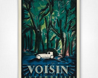 Voisin Automobiles Dark – 1923 – Charles Loupot Poster - A4, A3, A2, A1 & 50x70