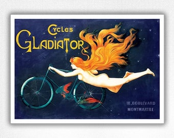 Cycles Gladiator – Yellow Text poster - A4, A3, A2, A1 & 50x70