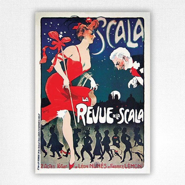 Scala La Revue de la Scala – Grün – 1905 poster - A4, A3, A2, A1 & 50x70
