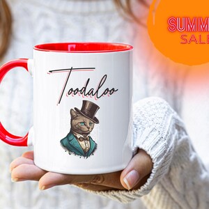 Toodaloo cat coffee mugs black cat mug, cat mom gifts leaving gift mug thank you gift for boss, birthday gift for dad unique coffee mug