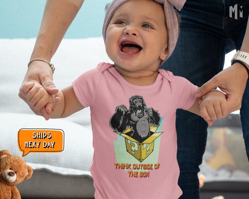 Think Outside the Box Gorilla Bodysuit, Monkey Baby Jumper for Gamer