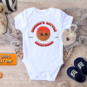 Nonnas kleines Fleischbällchen-Baby-Outfit, humorvoller Rom-Baby-Bodysuit, süßes Pasta-liebendes Familien-Baby-Dusche-Geschenk für italienisches Baby