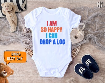 Drop a Log Baby Shower Outfit, Unisex Bodysuit for Toddlers, Fumy Gift Clothes for Babies