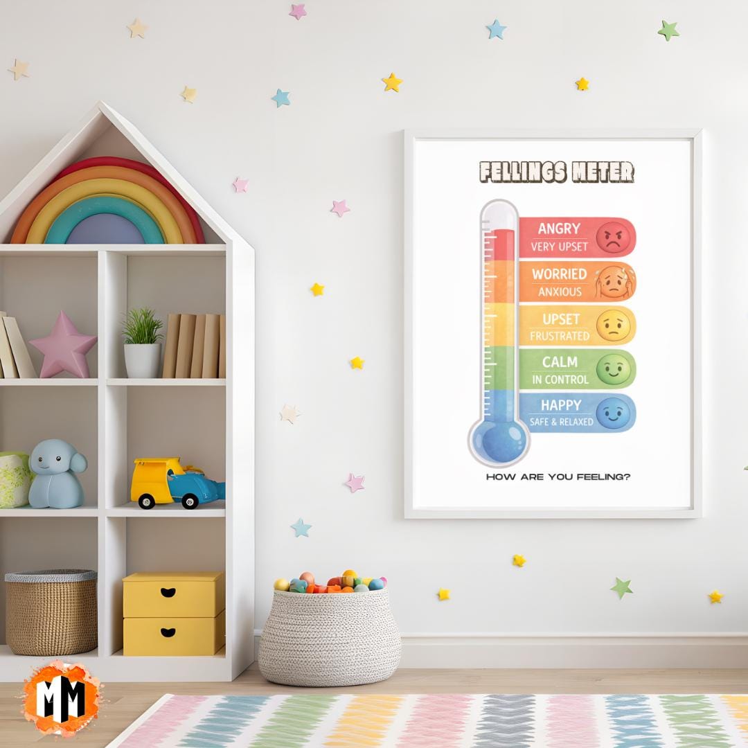 Rainbow Feelings Chart for Kids, Classroom Emotions Poster Teachers ...