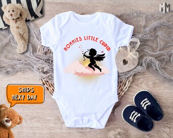 Mommy's Little Cupid Bodysuit, Retro Valentine's Day Outfit for Babies, Adorable Cupid Kid Clothes, I Love You Mom Gift