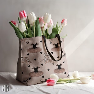 Sac à bandoulière inspiré des ballerines, sac de ballet pour elle, sac cadeau pour les amateurs de danse, sac fourre-tout de ballet pour enfants, sac de bibliothèque ballerine
