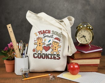 I Teach Some Smart Cookies Tote Bag For Teachers, Cute Shoulder Bag For Daycare, Best Tote Gift For Principal, Retro Shoulder Bag For Women