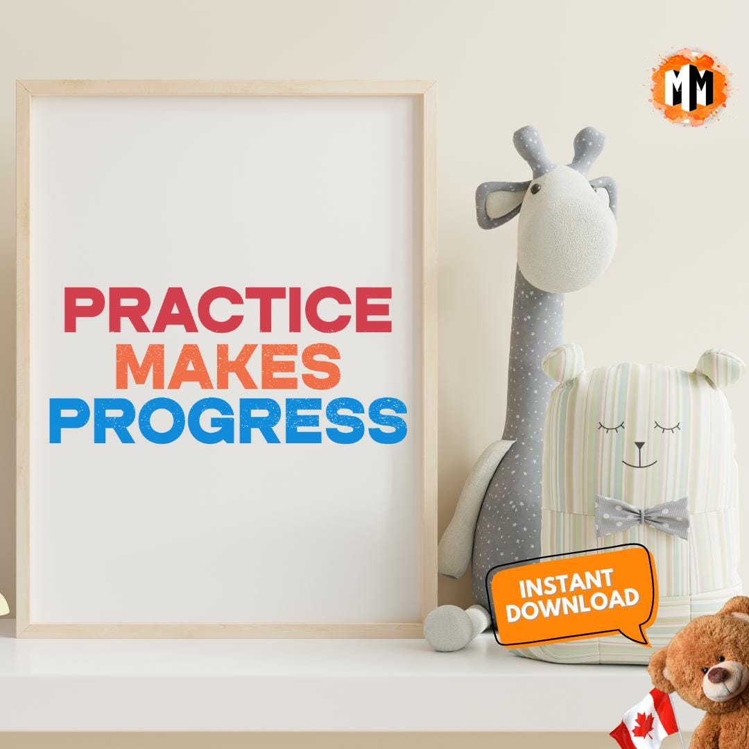 Practice Makes Progress Printable, Growth Mindset Classroom Poster ...