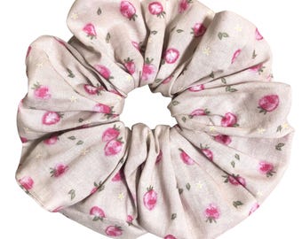 Erdbeer-Haargummi, extragroßer Haargummi, Haaraccessoire, Frucht-Haargummi, süßes Geschenk für sie, Kawaii-Geschenk für Mädchen, Baumwolle 【BERRY-G】
