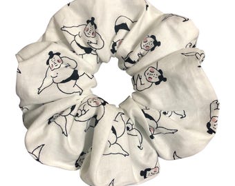 Sumo-Ringer-Haargummi, japanisches Accessoire, übergroßer Scrunchie, lustiges Scrunchie mit japanischem Flair, einzigartiges Geschenk【SUMO-RINGER】
