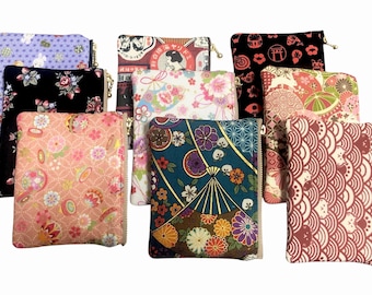 Japanese Fabric Pouch Mini Wallet Makeup Bag Small Organizer Coin Purse Medicine Holder Compact Wallet Medicine Case Kimono Pouch [TYPE:A] 01~