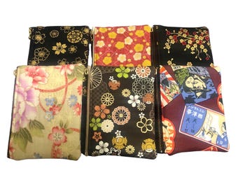 Mini-Geldbörse, Kosmetiktasche aus japanischem Stoff, kleiner Organizer, Medikamentenhalter, kompakte Geldbörse, Medikamentenetui, Kimono-Beutel [TYP:A] 17~