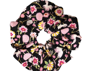 Wunderschöner Kimono-Haargummi, japanisches Accessoire, übergroßer Haargummi, Haaraccessoires im japanischen Stil, Geschenkidee für sie 【CRANE】