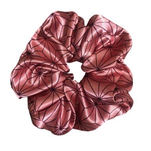 Kimono scrunchie Saten scrunchie Oversized scrunchie Hair ties Anime Inspired by Demon Slayer Nezuko Anime Inspired Manga Lover Gift【NEZUKO】