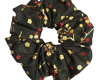 Kimono-Haargummi mit japanischer Kirschblüte, übergroßer Haargummi mit Pflaumenbaum-Motiv, Haaraccessoire, Geschenk für sie, Geschenk für Frauen【UMEKO】