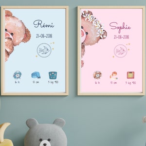 Póster / Póster de nacimiento personalizado o archivo PDF - Póster de bebé - Regalo de nacimiento