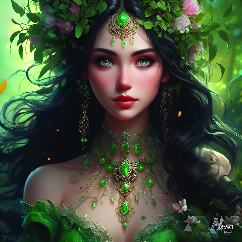 Print or PDF File, Wall Art Print, AI Artwork, "the Goddess of the ...