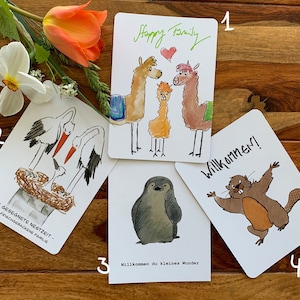 Grußkarten deiner Wahl, Postkarten Set, viele Motive, Grußkarten Set, Illustrationen, Tiere Kinder, Geburtstag, Kindergeburtstag
