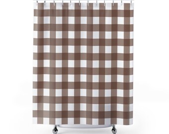 Brown Gingham Curtain - Etsy