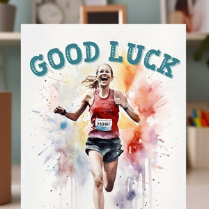 Glückskarte für Läufer, Gut gemacht Grußkarte, Geschenk für Läufer, Marathon-Karte, Marathon-Finisher-Karte, Glückwunsch-Laufkarte