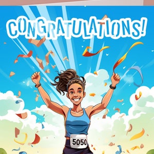 Glückwunschkarte für Läufer, Well Done-Grußkarte, Geschenk für Läufer, Marathon-Karte, Marathon-Finisher-Karte, Glücksbringer-Laufkarte