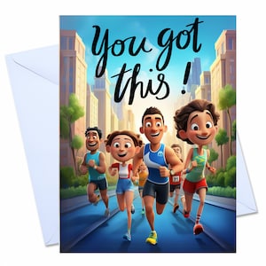 Carte de marathon, Carte pour les coureurs, Carte de voeux pour Bravo, Cadeau pour les coureurs, Carte de coureur de marathon, Carte de chance pour la course, Félicitations