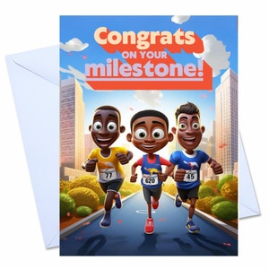 Carte de marathon, Carte pour les coureurs, Carte de voeux pour Bravo, Cadeau pour les coureurs, Carte de coureur de marathon, Carte de chance pour la course, Félicitations