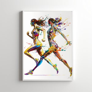 Running Poster, Gift For Runner, Running Print, Running Lovers, Sport Lover Gift, Parkrun, Marathon Lovers, Digital Art, Female Art, Women