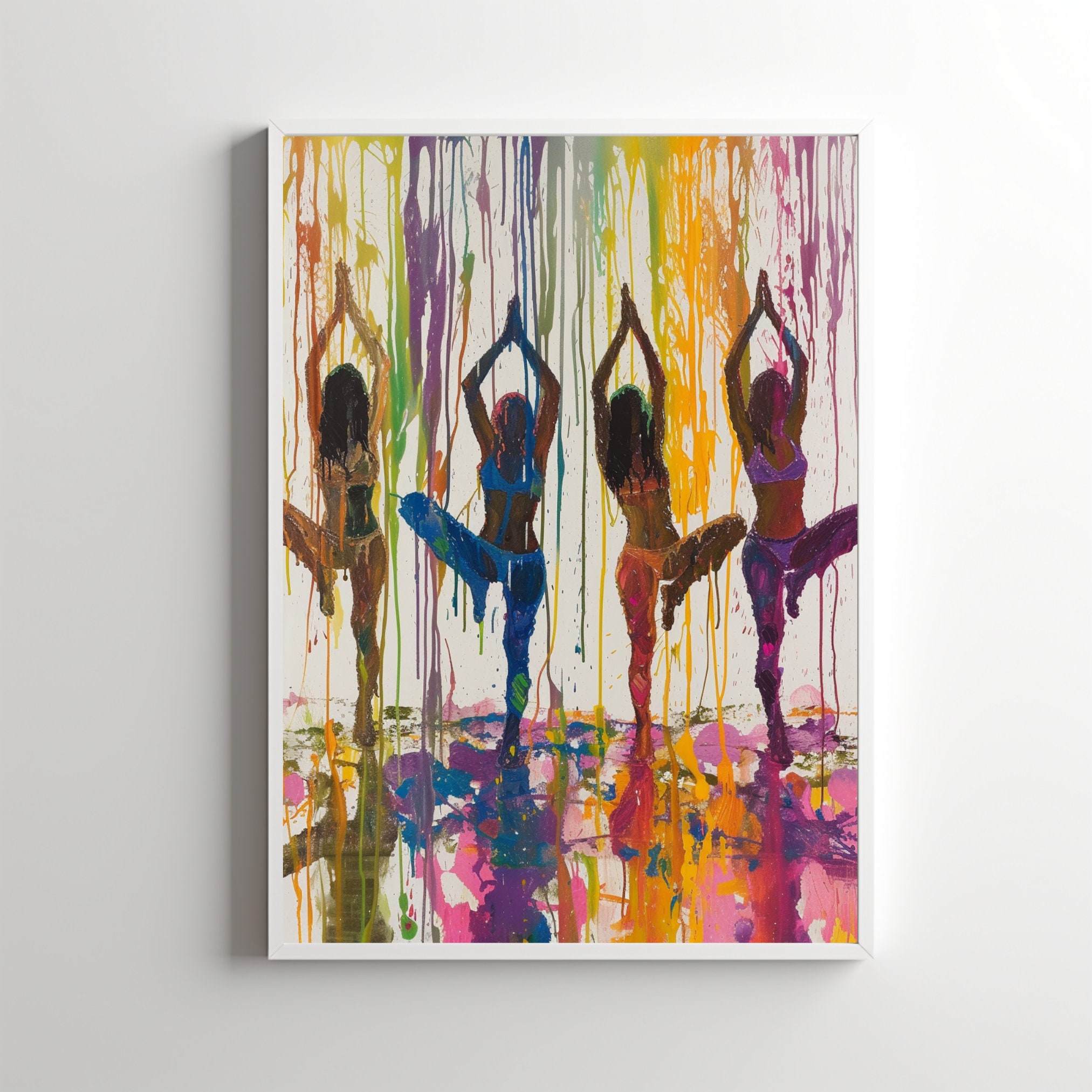 Colorful Yoga Pose Art Print: Abstract Expressionism (digital Download ...