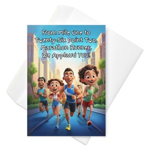 Carte de marathon, Carte pour les coureurs, Carte de voeux pour Bravo, Cadeau pour les coureurs, Carte de coureur de marathon, Carte de chance pour la course, Félicitations
