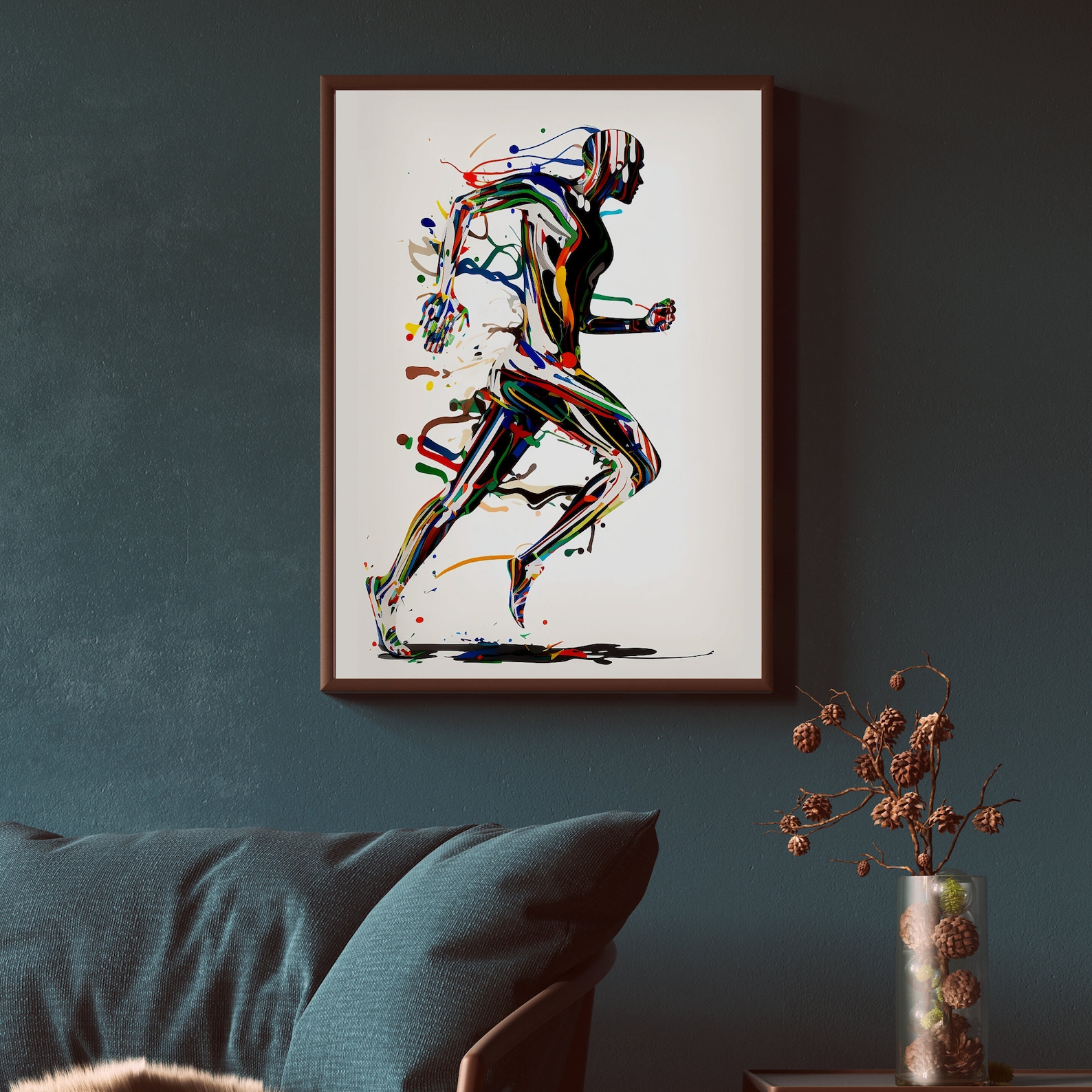 Abstract Running Art Print: Colorful Acrylic Runner (digital Download ...