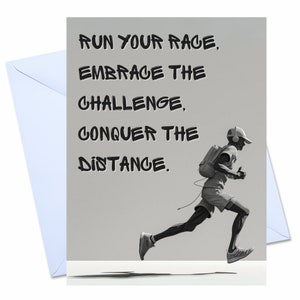 Carte de marathon, Carte pour les coureurs, Carte de voeux pour Bravo, Cadeau pour les coureurs, Carte de coureur de marathon, Carte de chance pour la course, Félicitations
