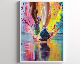 Impression d'art dynamique marathonien : expressionnisme abstrait (téléchargement numérique)