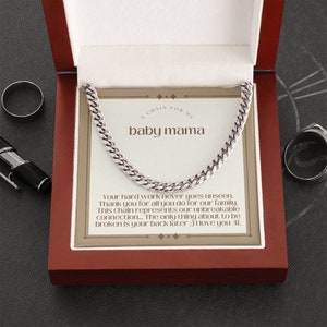 Cuban Link Chain Necklace for Baby Mama, Mothers Day, New Mom, Naughty, Anniversary, Birthday