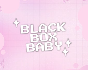 Decalcomania in vinile scatola nera / carattere pixel, bianco, rosa, nero, olografico / adesivo per paraurti nuovo conducente / regalo Kawaii superato test di guida