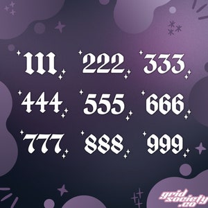 All Angel Number Vinyl Decal | Spitirual Guidance Healing Balance Mindfulness | Bumper Sticker | Pink, White, Black, Holographic