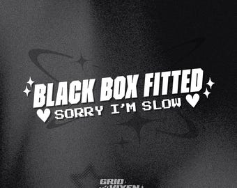 Pegatina para parachoques con caja negra / Bonita calcomanía para conductores noveles / 20 cm / Lo siento, voy lento